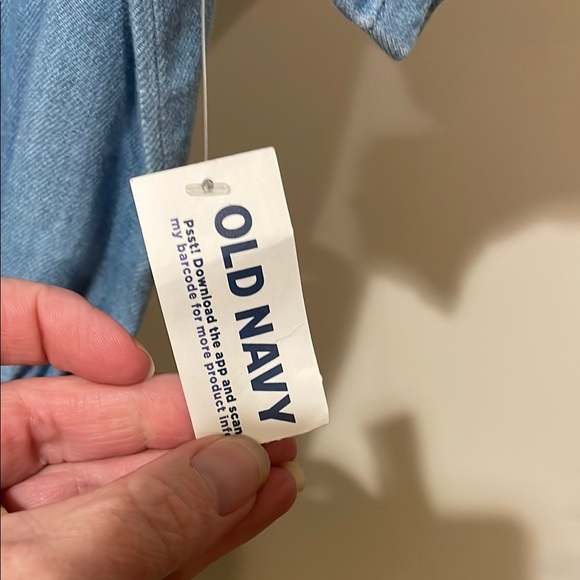 Old Navy Denim Button-Down Romper, Size Kids L - Picture 5 of 6